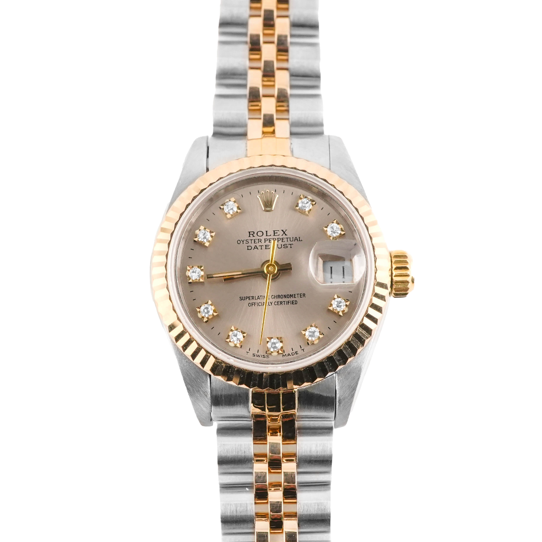 Rolex 69173 Lady-Datejust 26 mm Silver Diamond Dial Jubilee