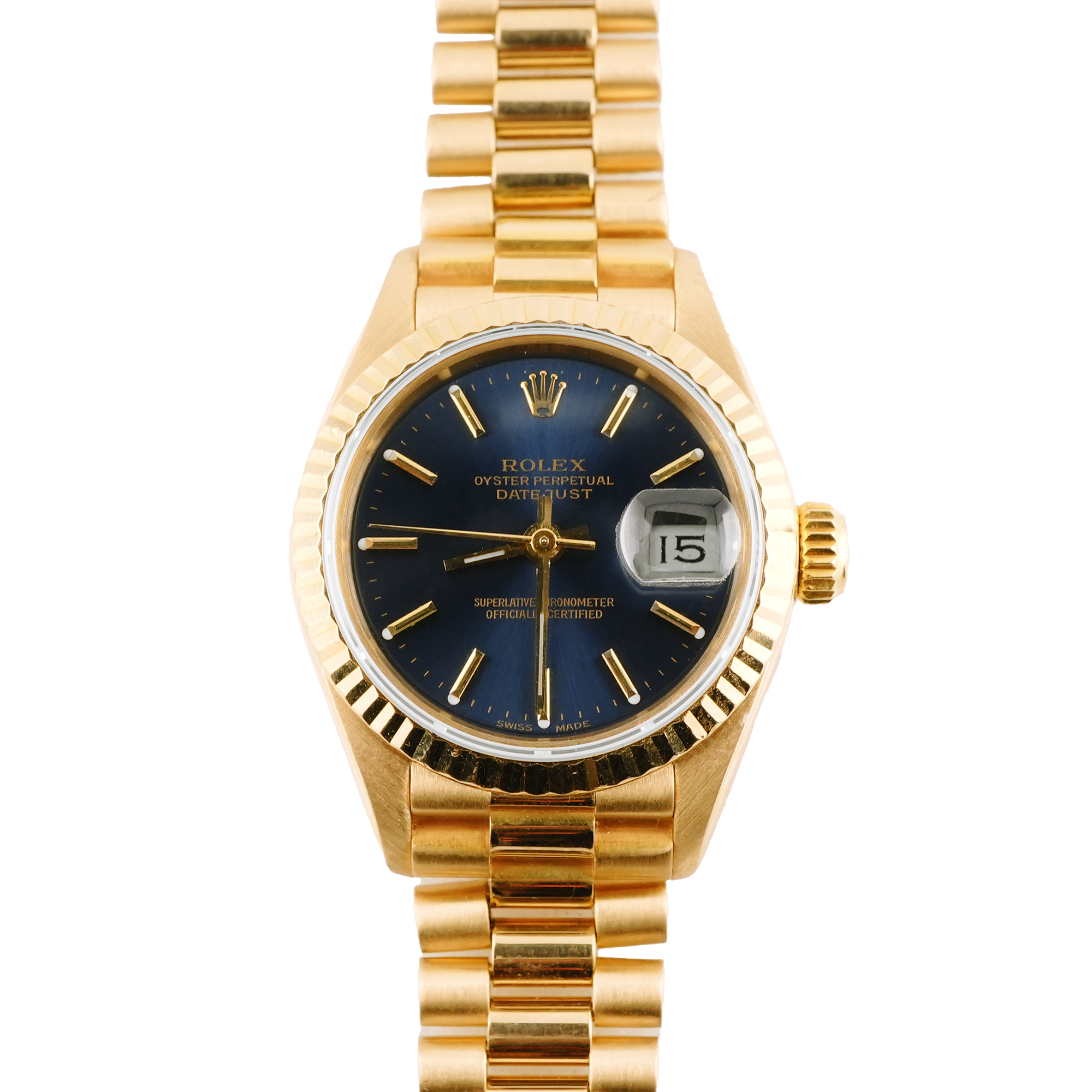 Rolex 69178 Lady-Datejust 26 mm Blue Index Dial President Bracelet