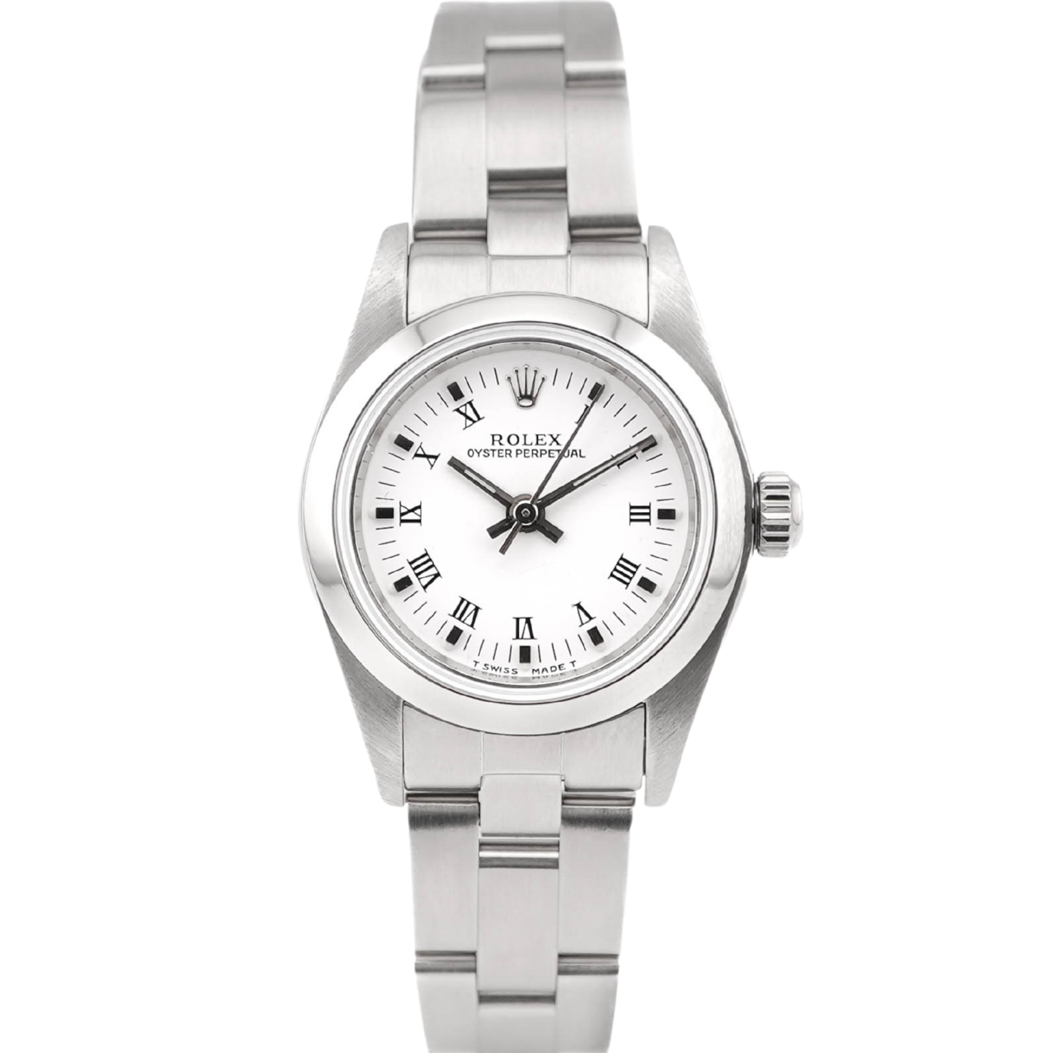 Rolex 76080 Oyster Perpetual Lady 24 mm White Roman Dial Oyster