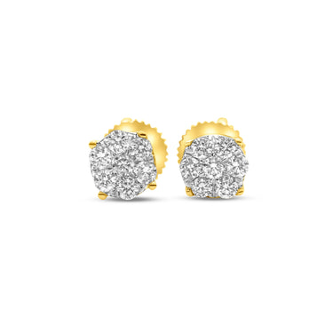 Shop 10K gold natural diamond stud earrings featuring 0.26 CT of brilliant diamonds. Available in white or yellow gold. Classic elegance at Ecijewelers.