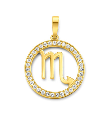 Shop the bold 14K gold Scorpio zodiac men’s pendant featuring 0.65 carats of diamonds. A striking symbol of power, passion, and mystery. Available now at ECI Jewelers.