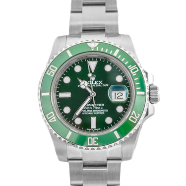 Rolex 116610LV Submariner Date 40 mm "Hulk" Green Dial Box and Papers 2015