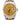 Rolex watch with gold face and silver case on a white background