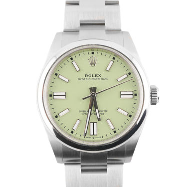 Rolex 134300 Oyster Perpetual 41 mm Pistachio Dial Oyster Box and Papers 2025