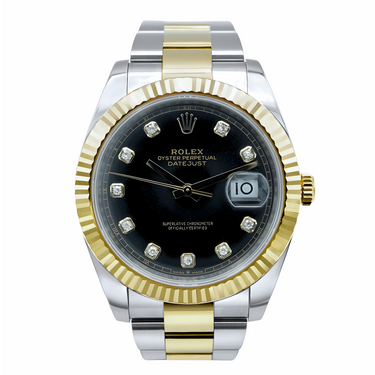 Rolex 126333 Datejust 41 mm Fluted Bezel Black Diamond Dial Oyster Bracelet Complete Set 2023