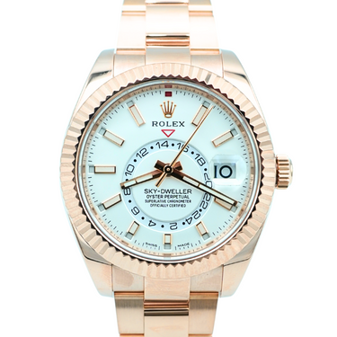 Rolex 326935 Sky-Dweller 42 mm 18K Rose Gold White Dial Oyster Bracelet Box and Papers 2020