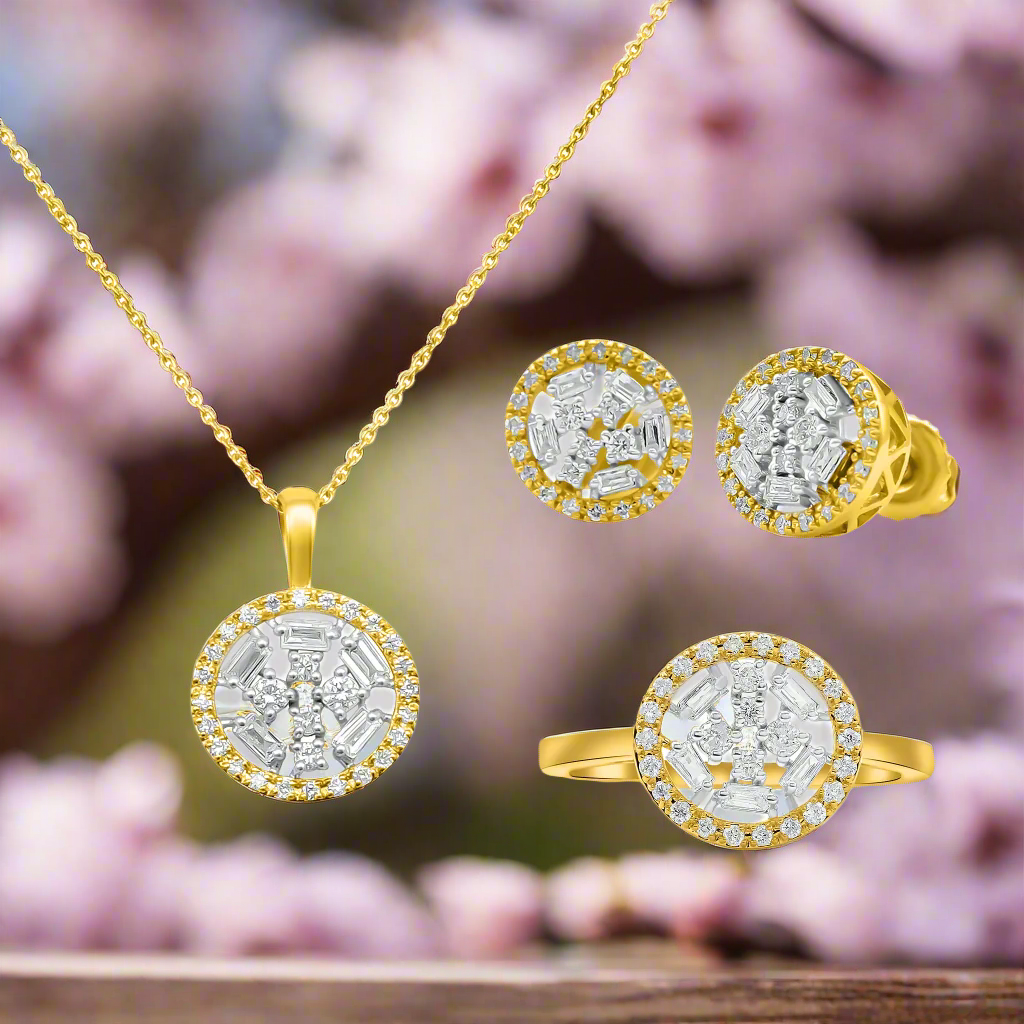 10K Gold Natural Diamond 3-Piece Jewelry Set – Necklace