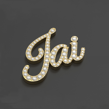 14k Gold 3-Letter Custom Design Nameplate Pendants