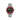 silver watch with a black face on a white background