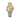 two tone watch with a gold face on a white background