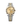 two tone watch with a gold face on a white background
