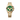 gold watch with a green face on a white background