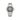 silver watch with a dark gray face on a white background