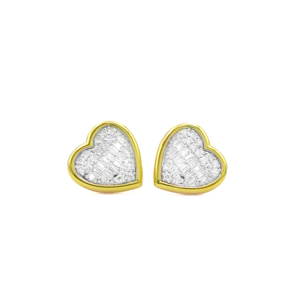 Orecchini A Cuore Con Diamanti In Oro Massiccio 10K - Love Diamond Studs Per Donne E Ragazze, 0.10 Ct, Confezione Regalo - 4