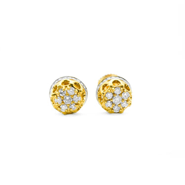 14K Gold Round Diamond Stud Earrings 0.25 CT