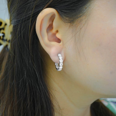 14K White Gold Diamond Hoop Earrings 4.55 CT