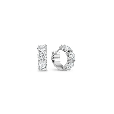 14K White Gold Diamond Hoop Earrings 6.30 CT