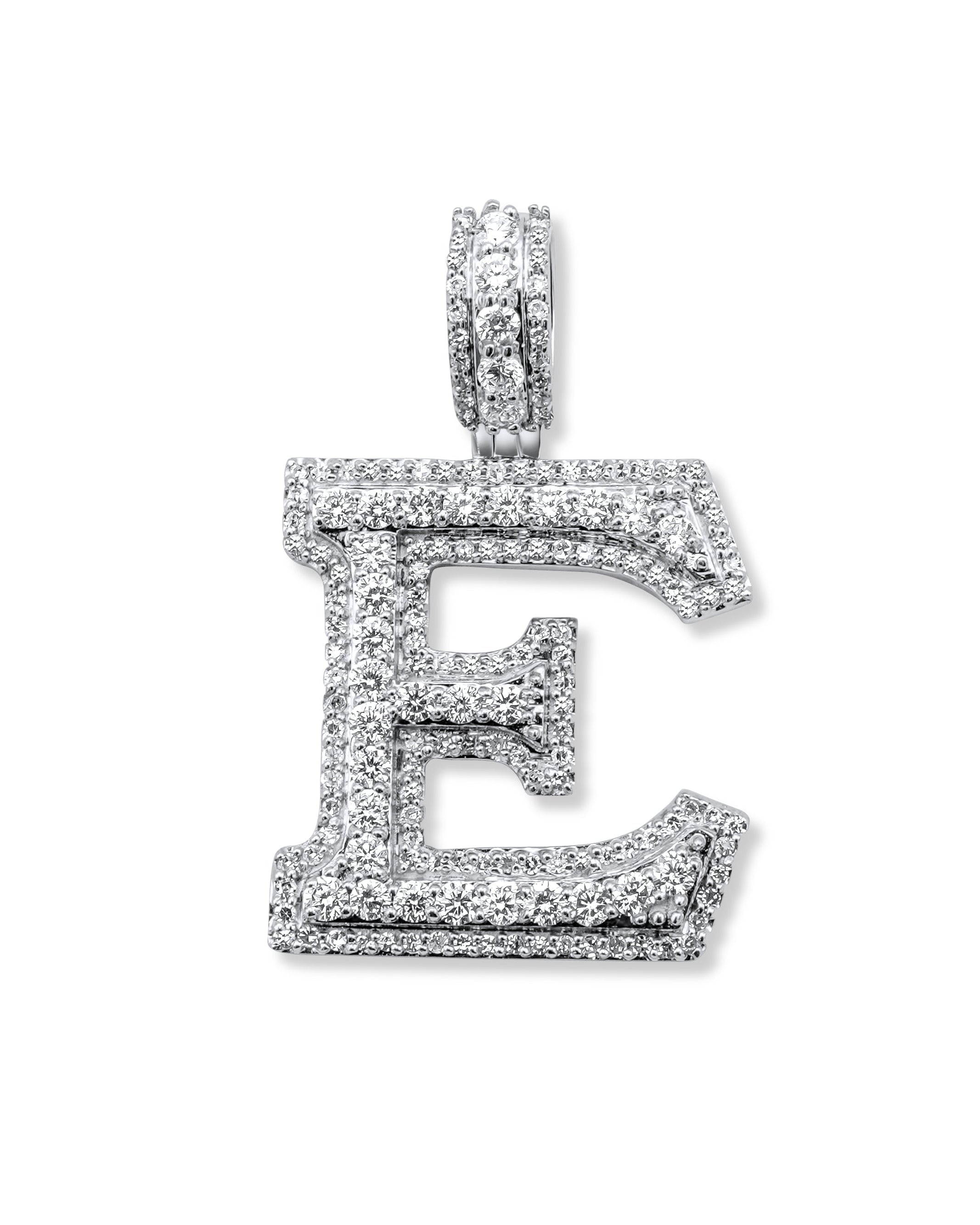 14K White Gold Diamond Initial