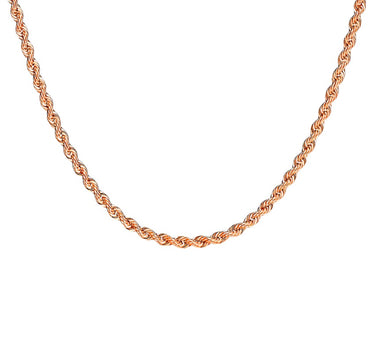 14k Rose Gold  22'' Rope Chain 3.65mm