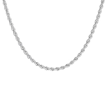 14k White Gold 24 " Rope Link Chain 2.30 mm