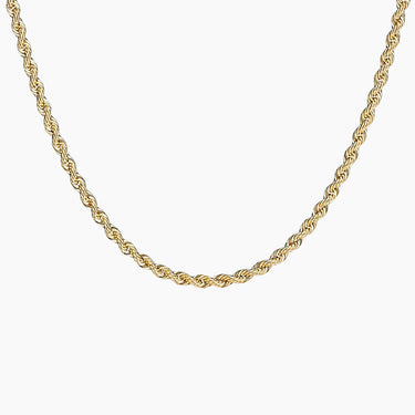 14k Solid Rope Chain Necklace in 14k Yellow Gold 24''