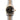 Two-tone Rolex Datejust 31 mm watch with a Fluted Bezel, Black Diamond Dial and Jubilee Bracelet on a white background
