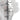 Close-up of a silver watch band with a brand logo on a white background