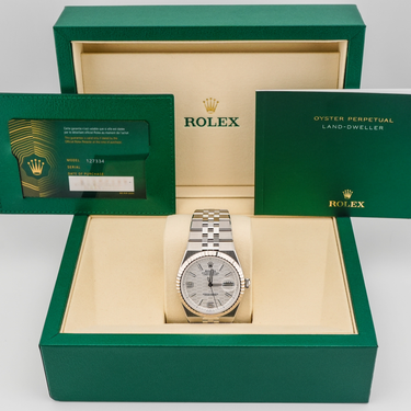 Rolex 127334 Land-Dweller 40 mm White Honeycomb Dial Box and Papers 2026
