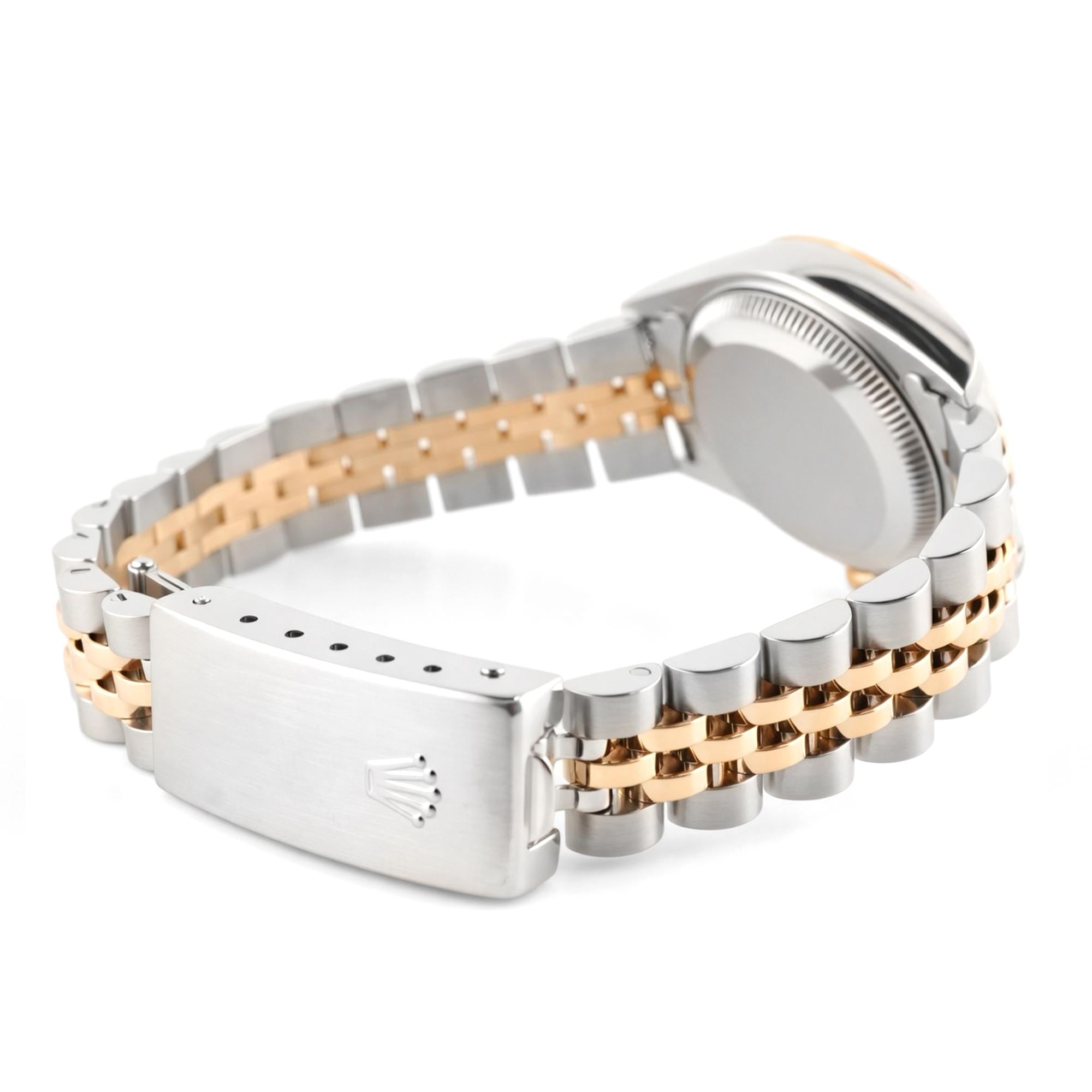 Rolex 69173 Lady-Datejust 26 mm Fluted Bezel White Roman Dial