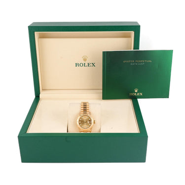 Rolex 69178 Lady-Datejust 26 mm Champagne Diamond Dial President Bracelet 1995