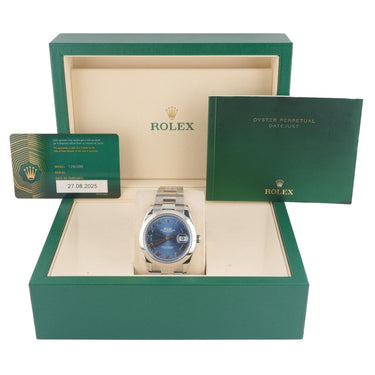Rolex 126300 Datejust 41 mm Blue Dial Oyster Bracelet Box and Papers 2025