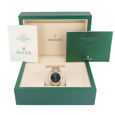 Rolex 77513 Datejust 31 mm Blue Index Dial Oyster Bracelet Box and Papers 2008