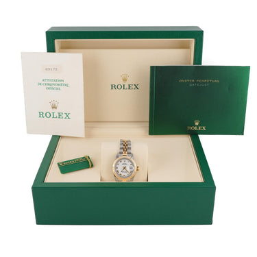 Rolex 69173 Lady-Datejust 26 mm White Dial Jubilee Bracelet Box and Papers 1996