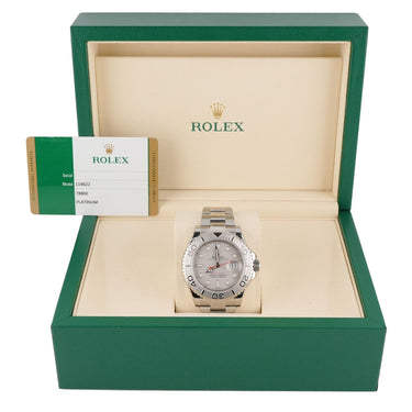 Rolex 116622 Yacht-Master 40mm Platinum Bezel Platinum Grey Dial Box Papers 2015
