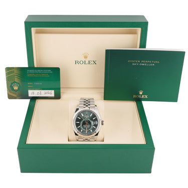 Rolex 336934 Sky-Dweller 42mm Mint Green Dial Jubilee Bracelet Box & Papers 2026