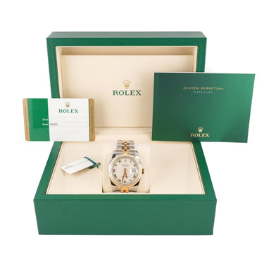 Rolex 116233 Datejust 36mm Ivory Pyramid Dial Jubilee Bracelet Box & Papers 2017