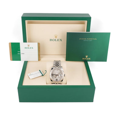 Rolex 116234 Datejust 36mm Silver Floral Dial Jubilee Bracelet Box & Papers 2019