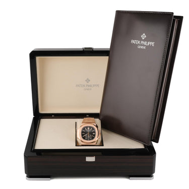Patek Philippe 5980/1R-001 Nautilus 18K Rose Gold Black Dial Box and Papers 2023