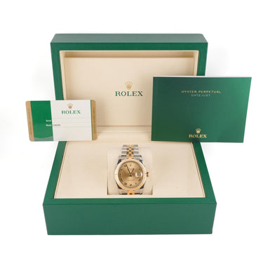 Rolex 116233 Datejust 36mm Champagne Roman Dial Jubilee Bracelet Papers 2016
