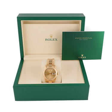 Rolex 18238 Day-Date 36 mm Champagne Dial President Bracelet Box 1991