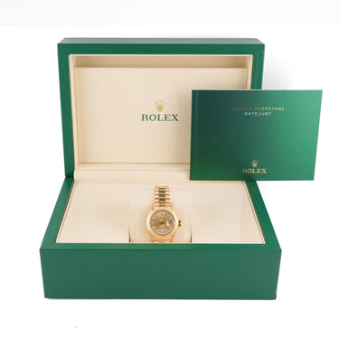 Rolex 69178 Lady-Datejust 26mm Champagne Diamond Dial President Box 1989