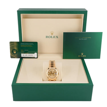 Rolex 278278 Datejust 31 mm 18K Yellow Gold Champagne Dial Box and Papers 2026