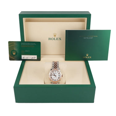 Rolex 278271 Datejust 31mm White Roman Dial Jubilee Bracelet Box and Papers 2024