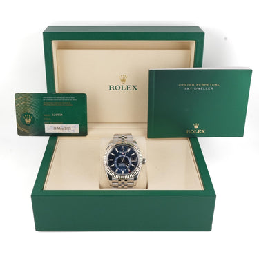 Rolex 326934 Sky-Dweller 42mm Blue Index Dial Jubilee Bracelet Box & Papers 2021