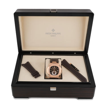 Patek Philippe 5980R-001 Nautilus 18K Rose Gold Black Dial Box & Papers 2015