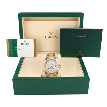 Rolex 326933 Sky-Dweller 42mm White Index Dial Oyster Bracelet Box & Papers 2017