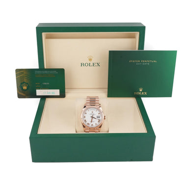 Rolex 128235 Day-Date 36 mm 18K Rose Gold White Dial President Box & Papers 2024
