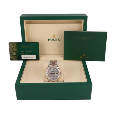 Rolex 126281RBR Datejust 36 mm White MOP Diamond Dial Box and Papers 2025