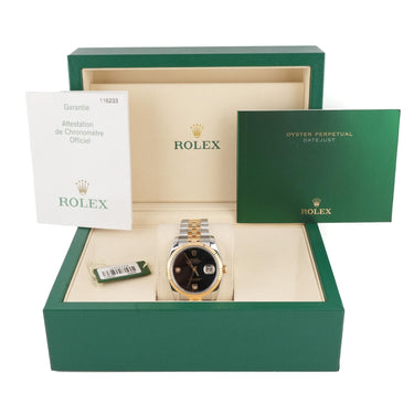 Rolex 116233 Datejust 36mm Black Onyx Dial Jubilee Bracelet Box and Papers 2005