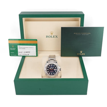 Rolex 126621 Yacht-Master 40mm Platinum Bezel Blue Dial Oyster Box & Papers 2019